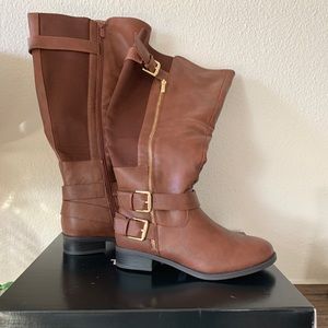 NwBox Torrid Brown Knee-High Boots, 7.5W Wide Calf